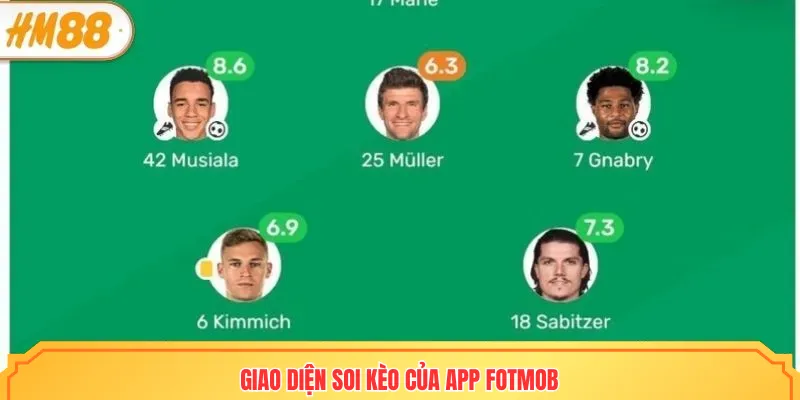 Giao diện soi kèo của app FotMob